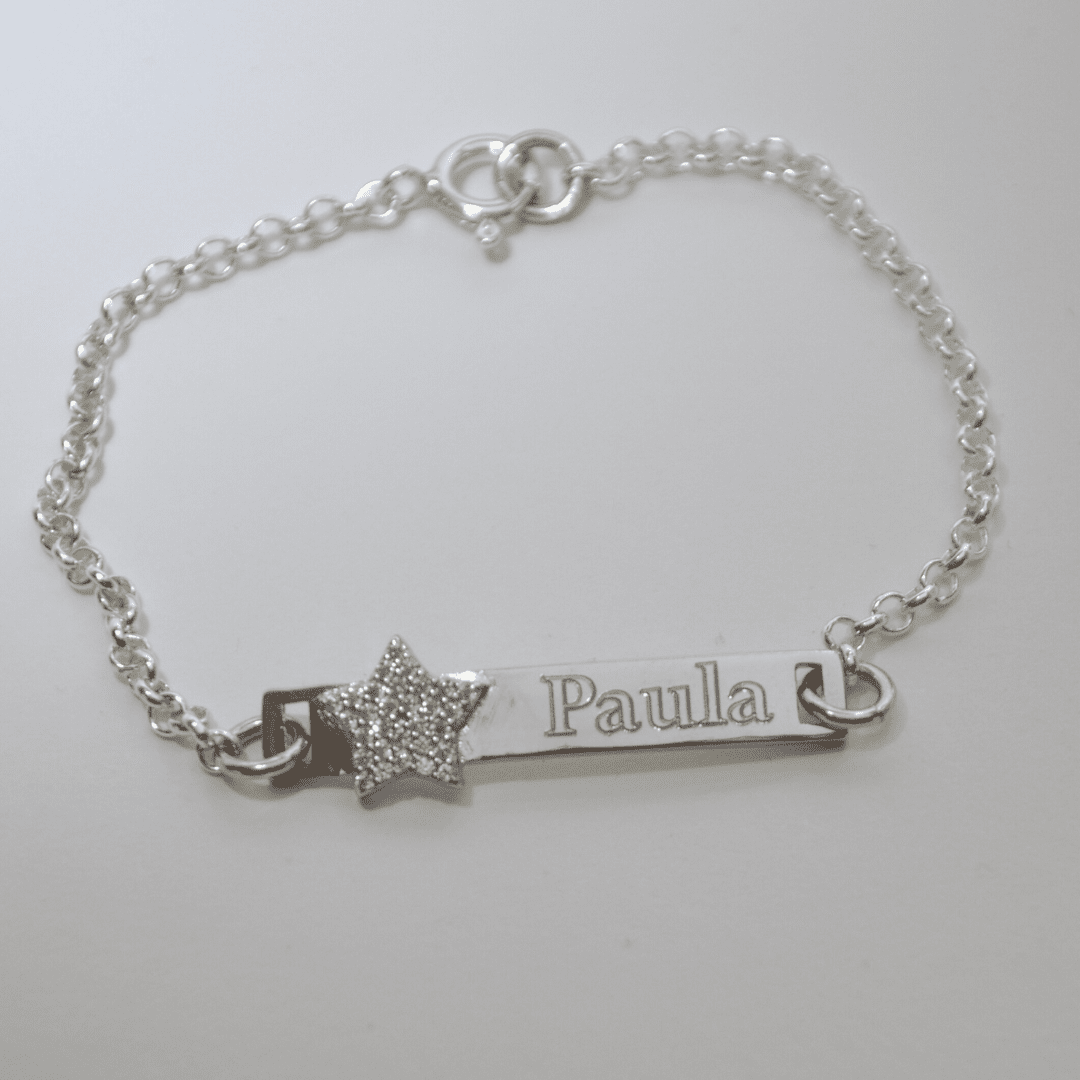 pulsera de plata personalizada estrella de cironitas