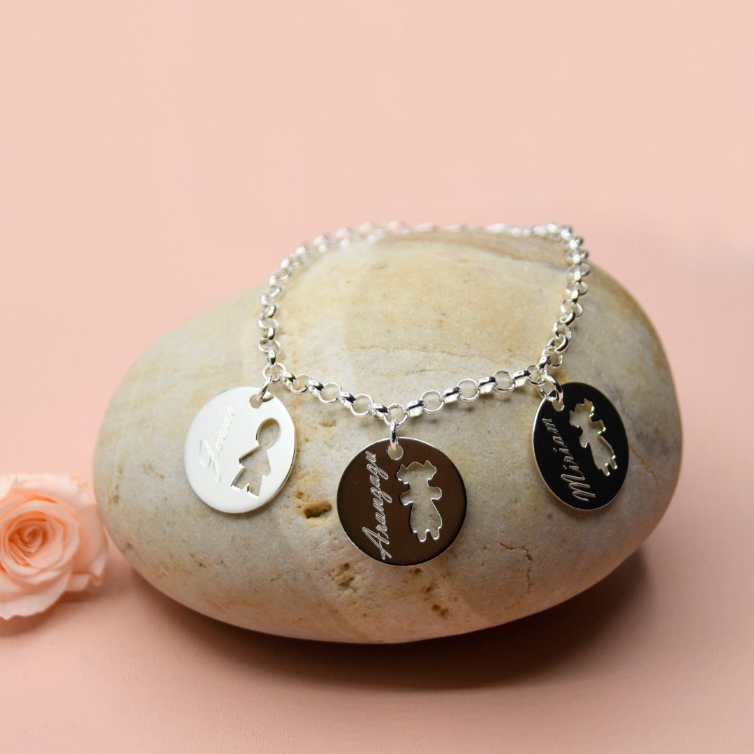 pulsera plata personalizada nombres joya personalizada