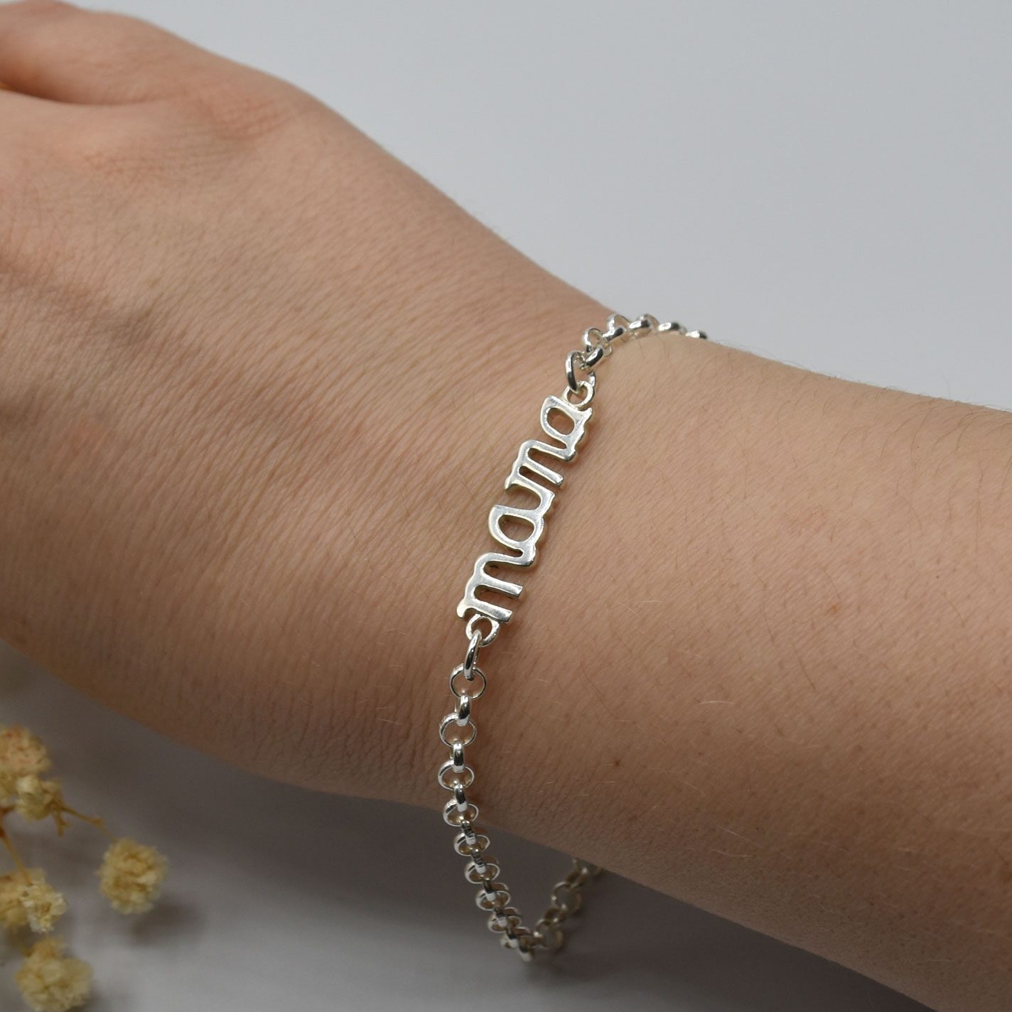 pulsera-mama-eslabones plata
