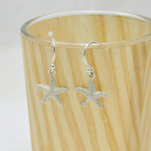 Pendientes de plata estrella de mar