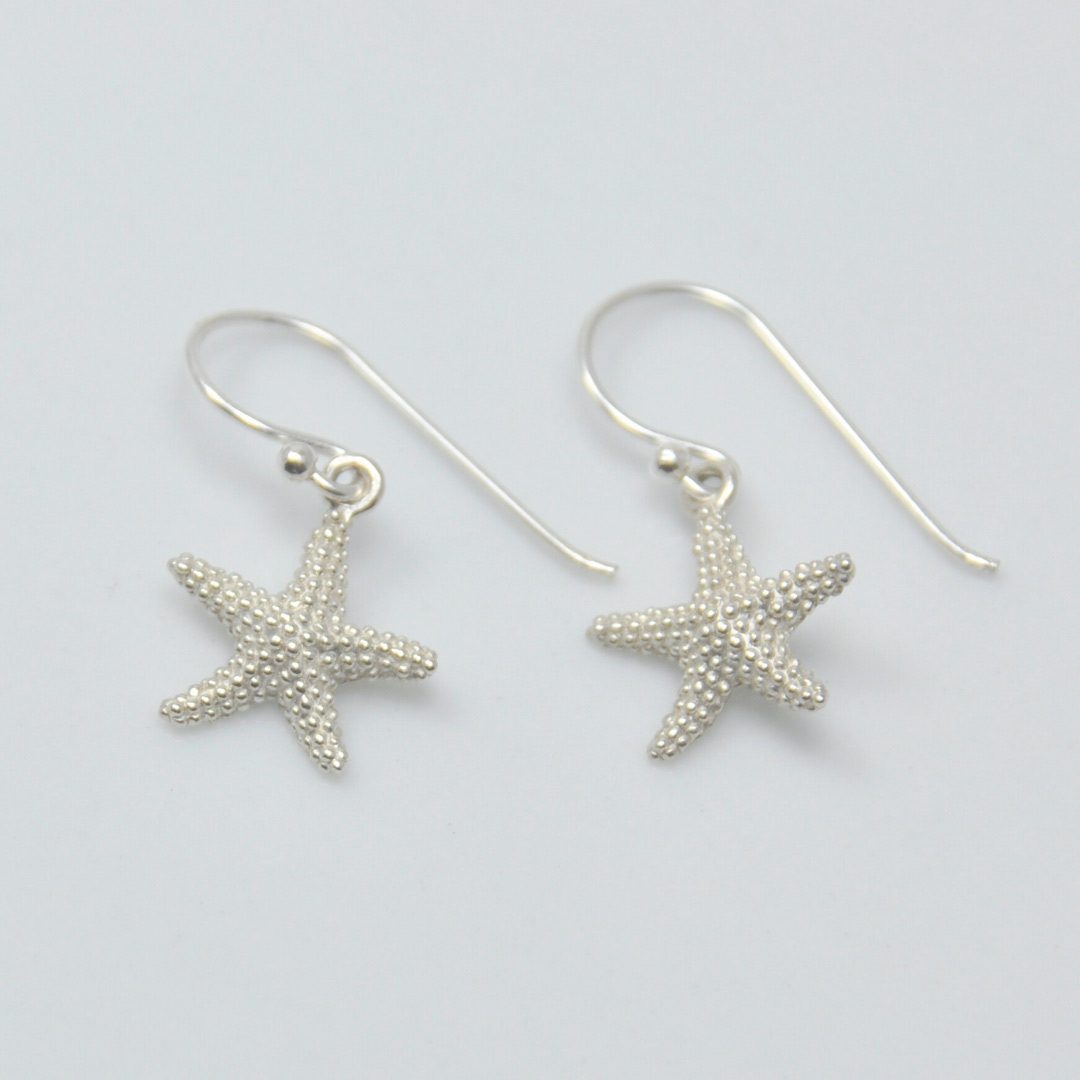 Pendientes de plata estrella de mar