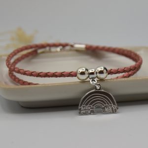 joya pulsera cuero y plata dibujo niño