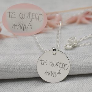 Joya colgante personalizado dibujo firma niño