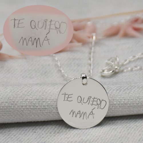 Joya colgante personalizado dibujo firma niño