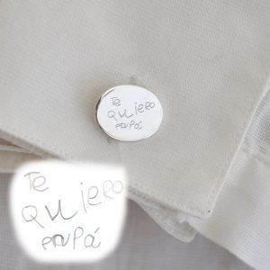 gemelos de plata con letra niños