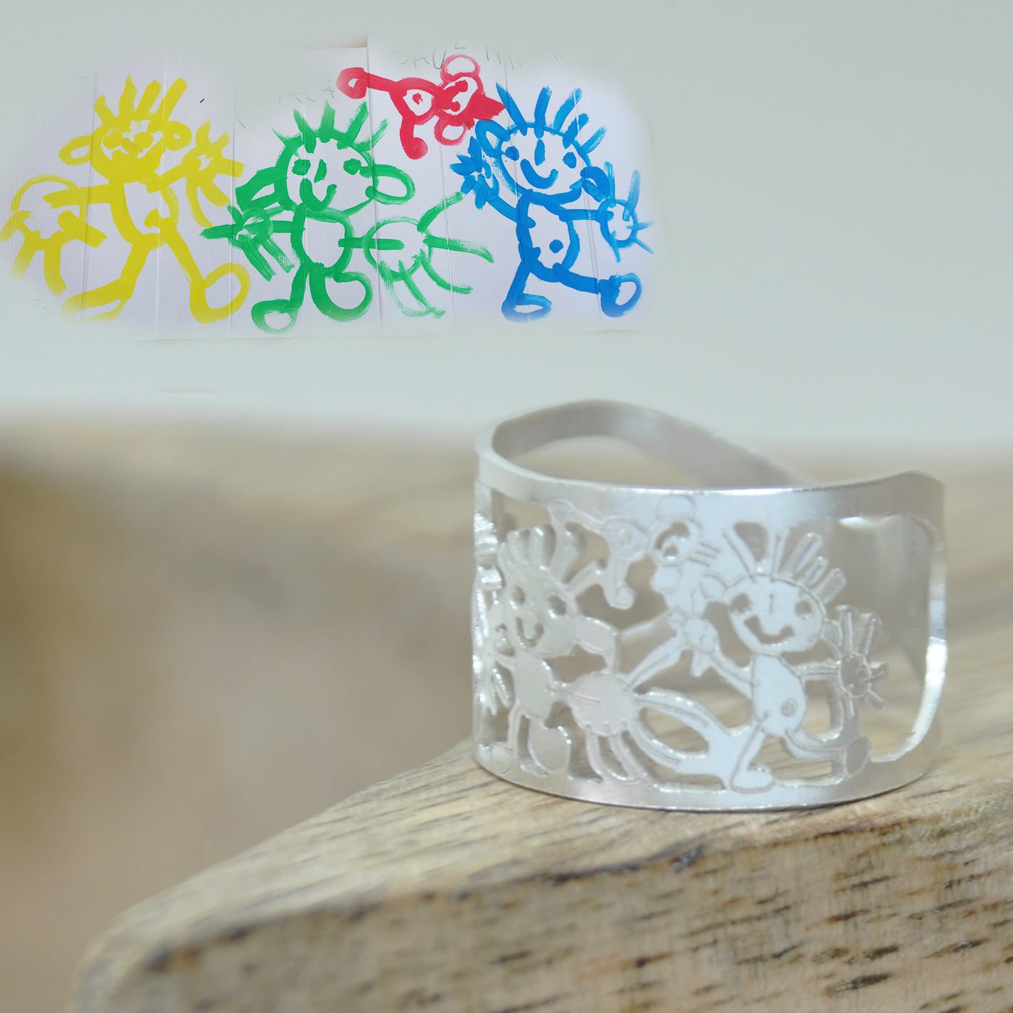 anillo de plata dibujo ninos