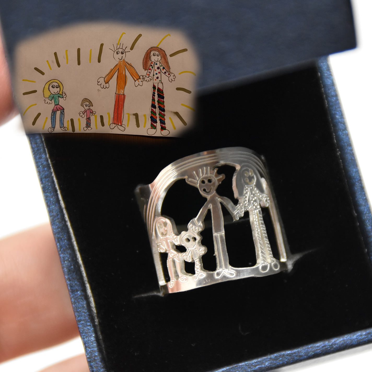anillo de plata dibujo ninos
