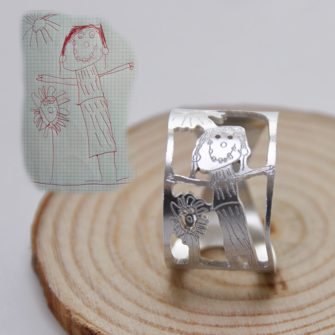 anillo de plata dibujo ninos