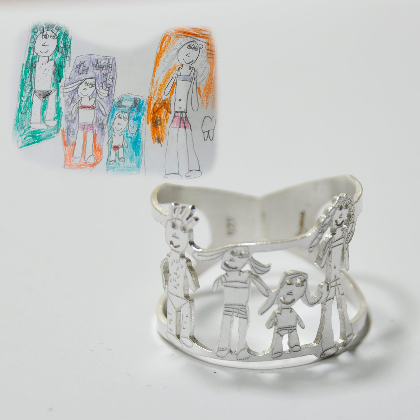 anillo de plata dibujo ninos