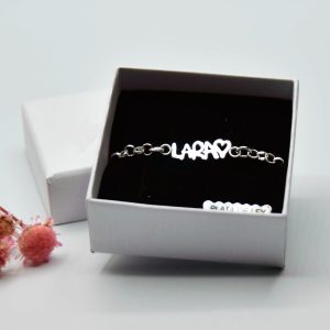 pulsera personalizada firma infantil plata