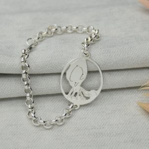 pulsera plata dibujo ninos