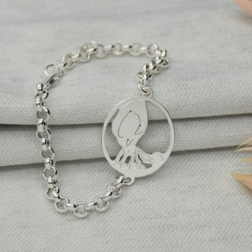 pulsera plata dibujo ninos