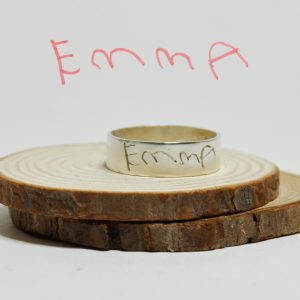 anillo plata personalizado firma niño dibujo joya