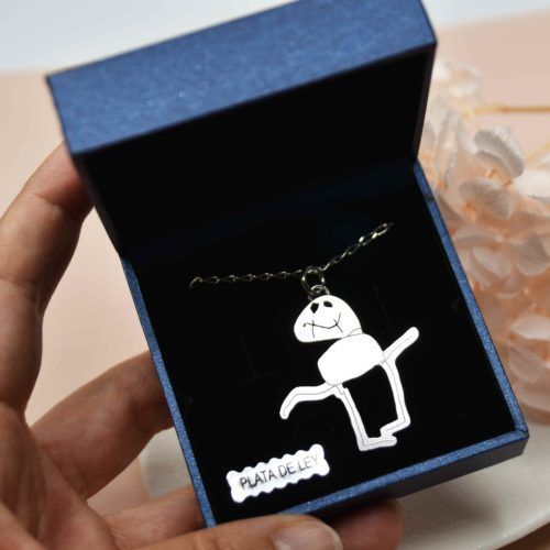 colgante plata dibujo infantil