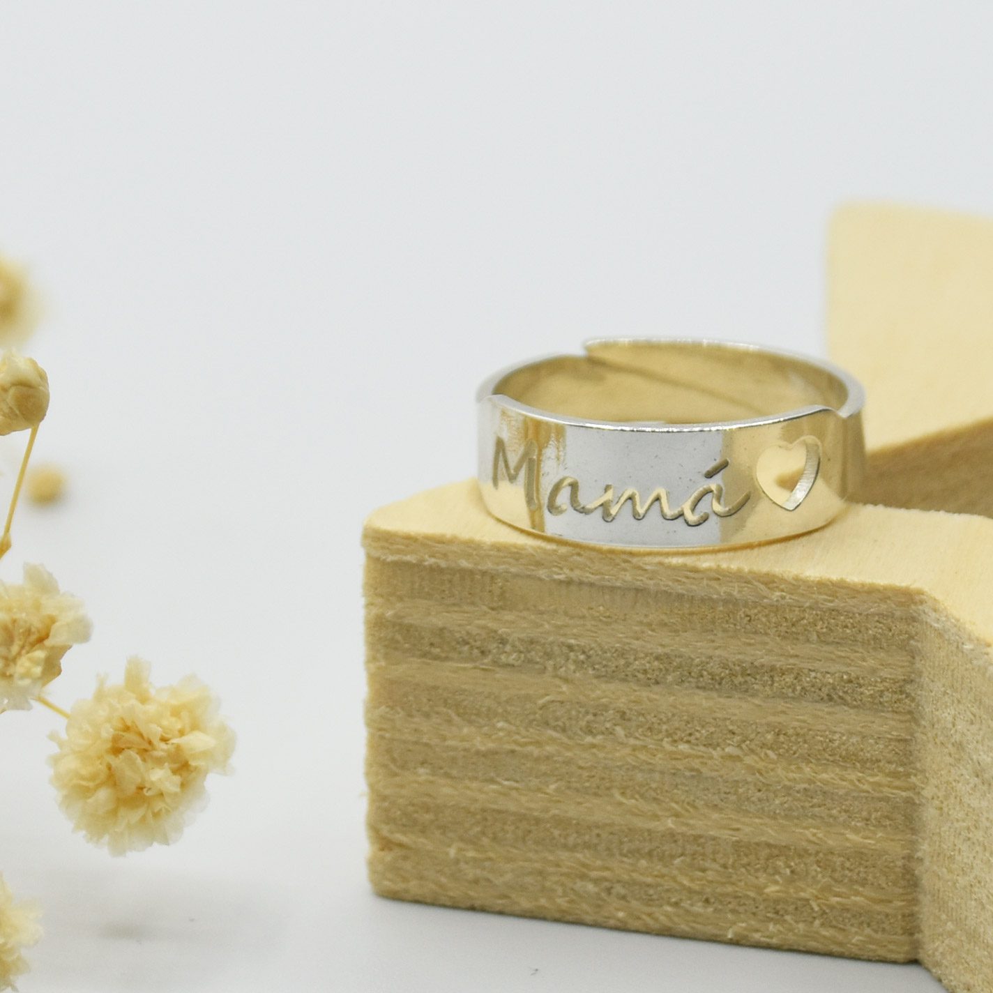 anillo mama de plata de ley