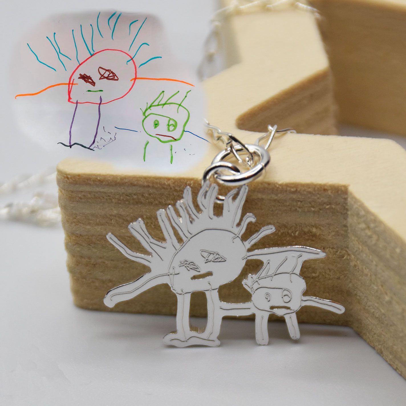 colgante plata personalizado dibujo joya