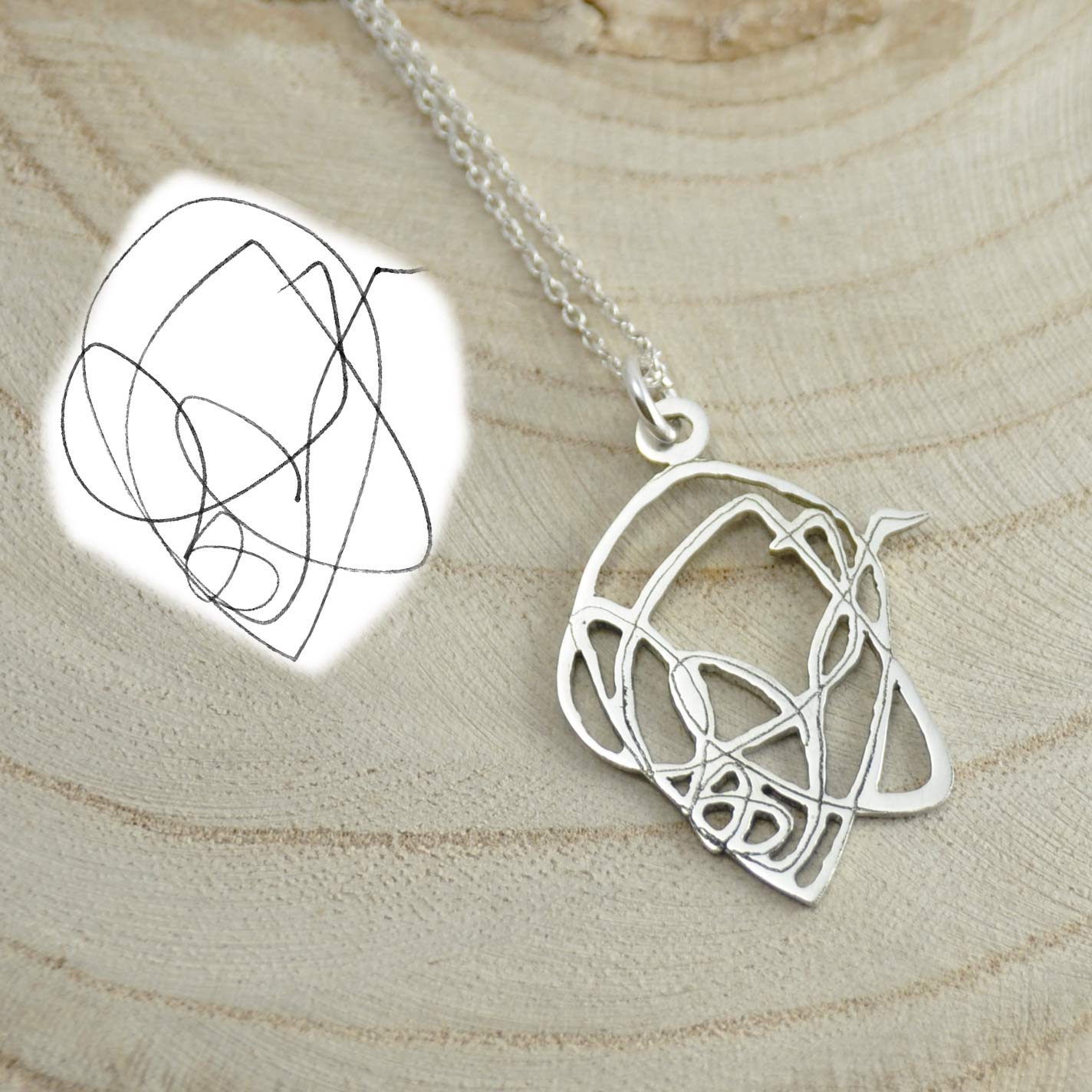 colgante plata personalizado dibujo joya