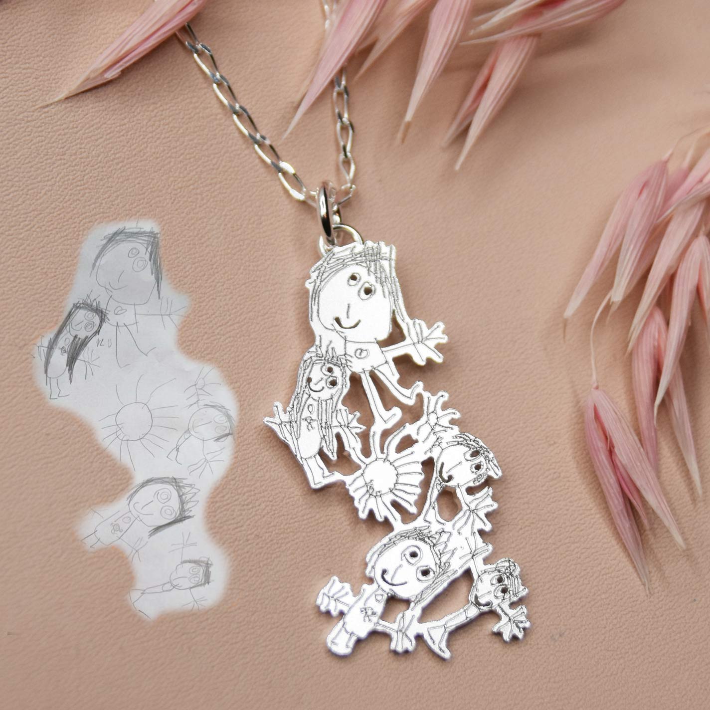 colgante plata personalizado dibujo joya