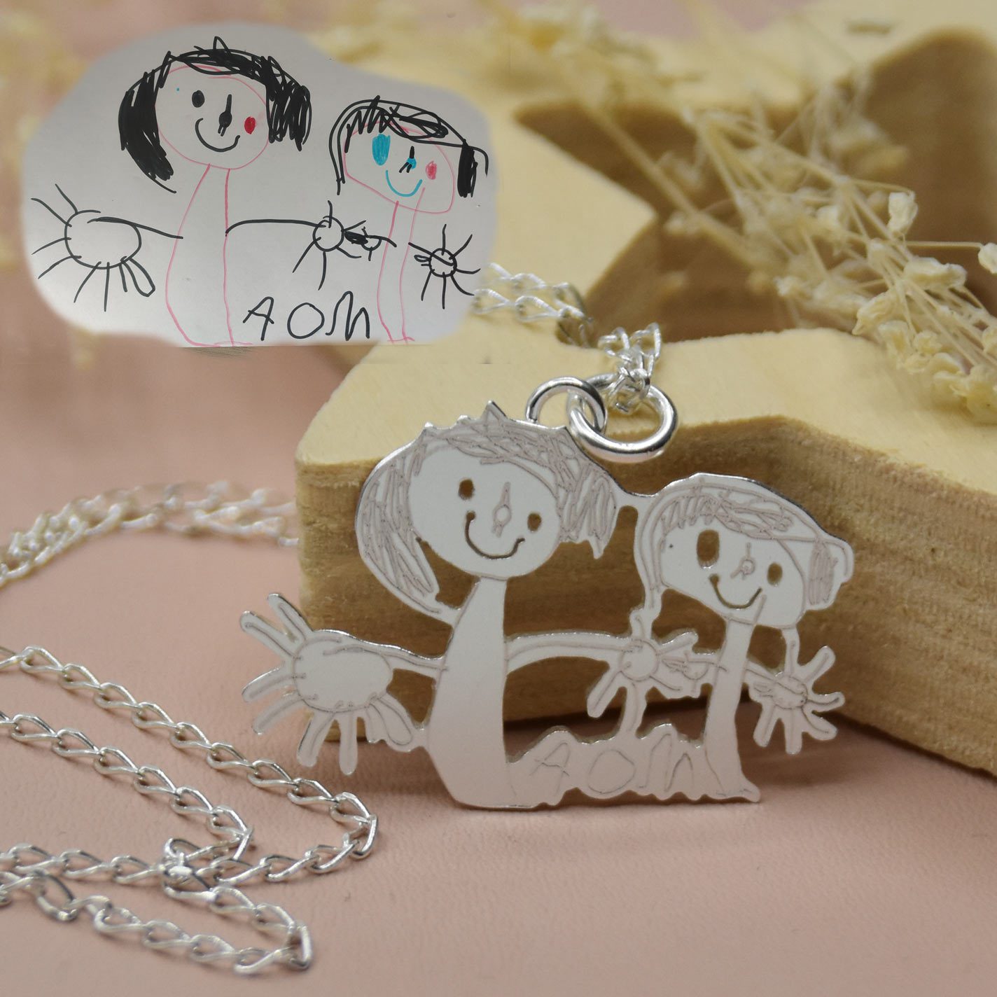 colgante plata personalizado dibujo joya