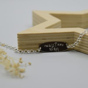 pulsera plata personalizada firma niños dibujo joya