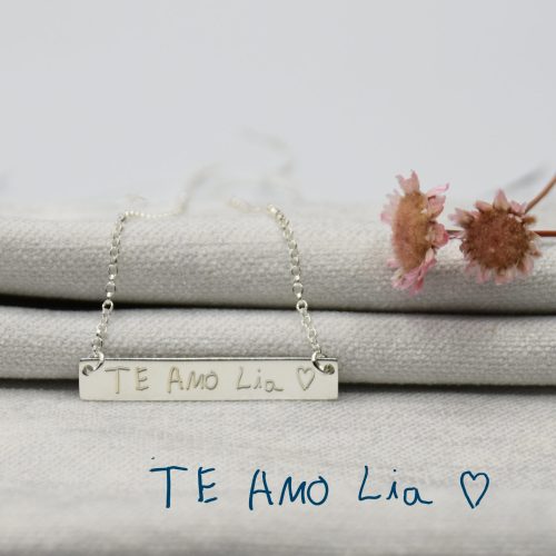 Joya colgante personalizado dibujo firma niño