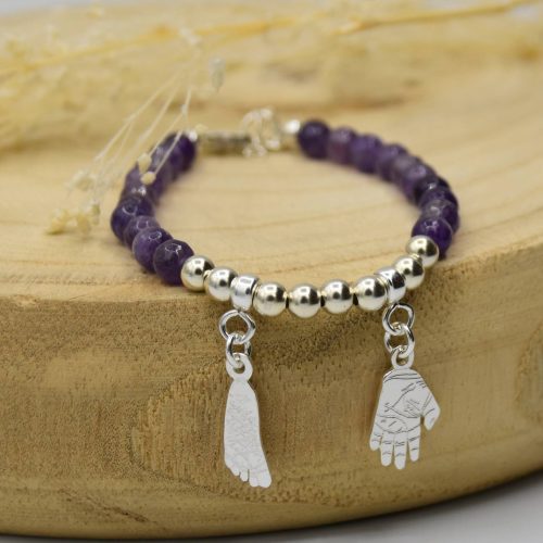 pulsera plata personalizada huella pie bebe joya