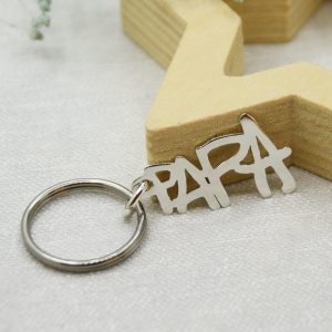llavero plata papa personalizado dibujo infantil