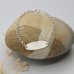 Pulsera de plata personalizada con el dibujo de tu hijo