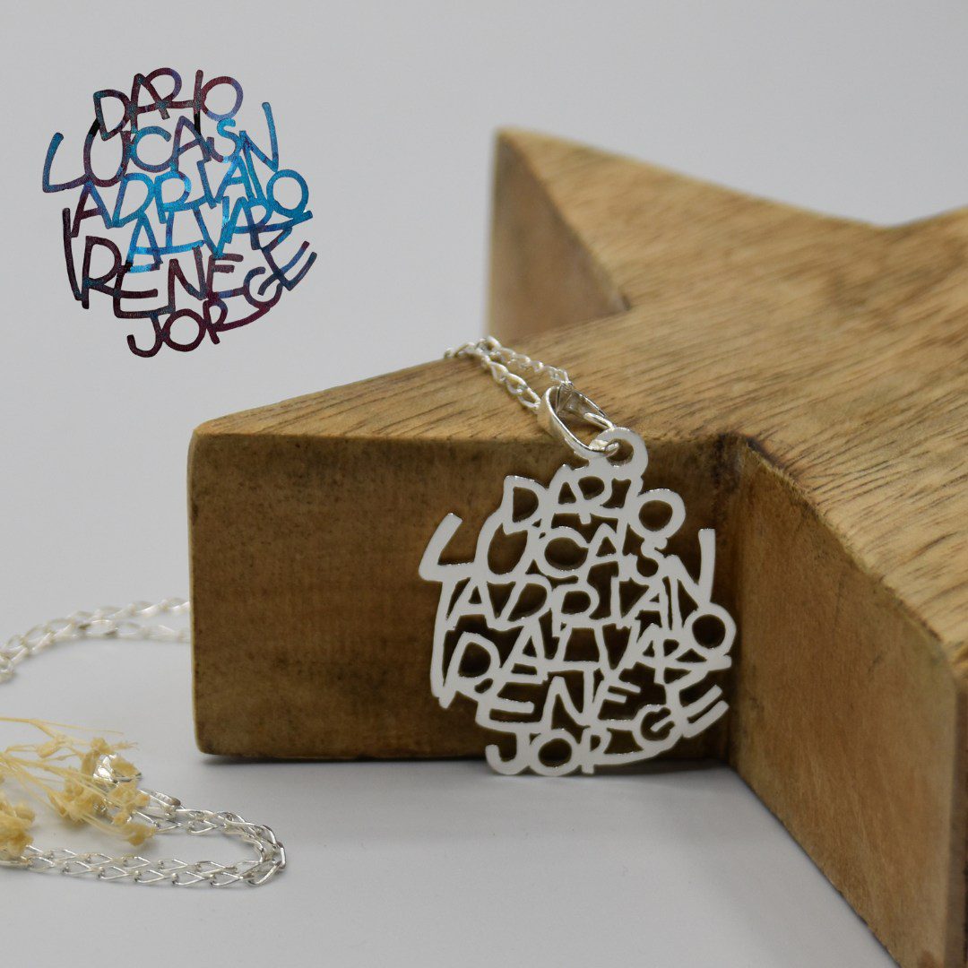 Colgante personalizado nombres lettering