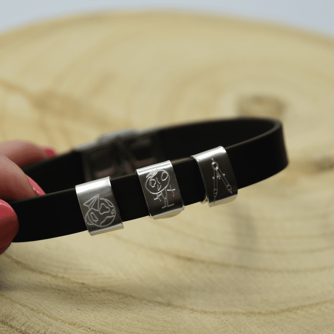 Pulsera de cuero o caucho personalizada para hombre