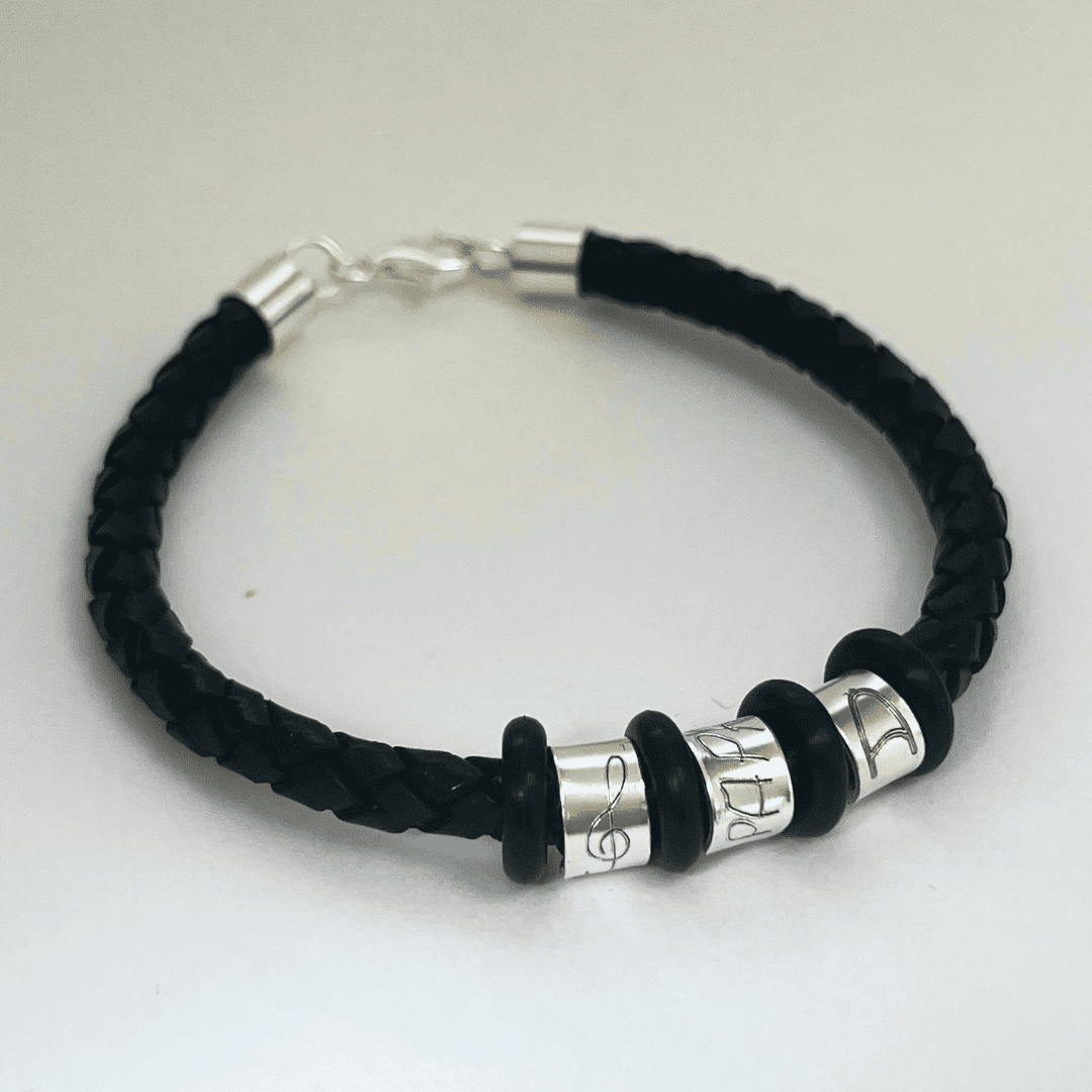 Pulsera de cuero o caucho personalizada para hombre