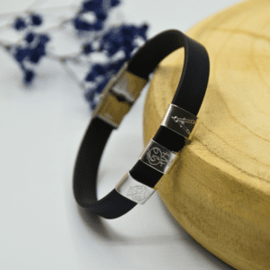Pulsera de cuero o caucho personalizada para hombre